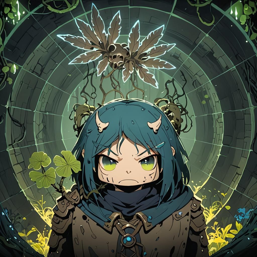 Eerie Cavern: Warrior in a Dripping Dungeon