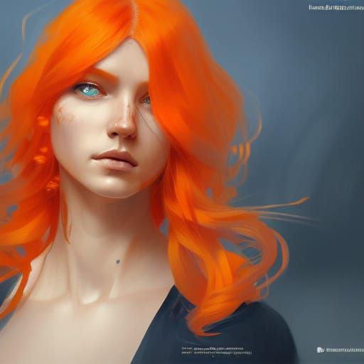 Orange Hair, Blue Eyes: Hyperdetailed Portrait