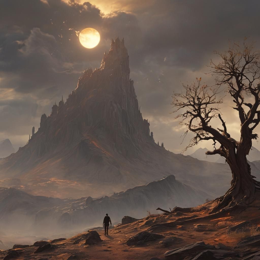 Windswept Mountain: Epic Cinematic Matte Painting