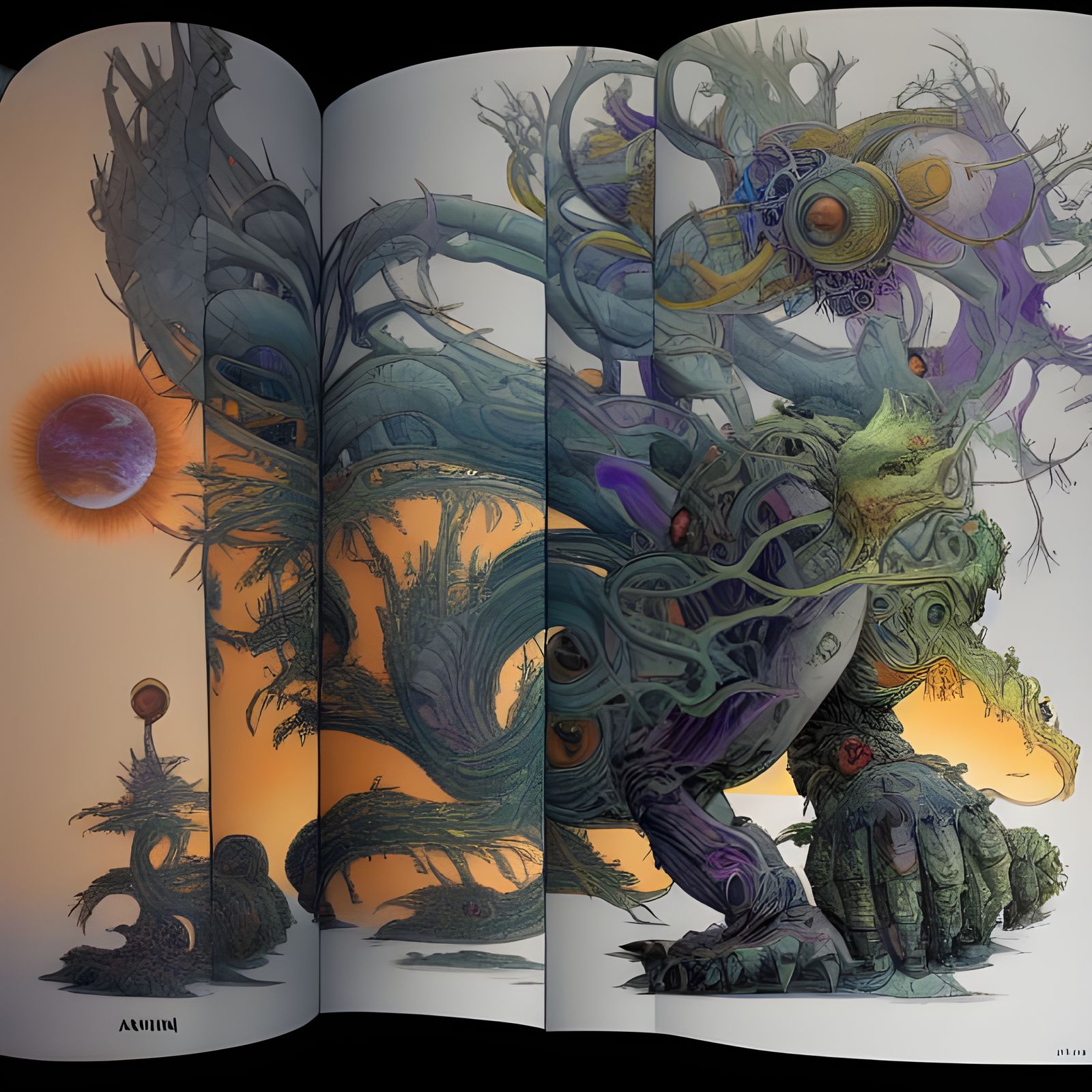 Futuristic Monster Fusion in Detailed Digital Art