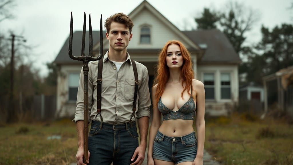 Modern American Gothic Reimagining with Vintage Americana