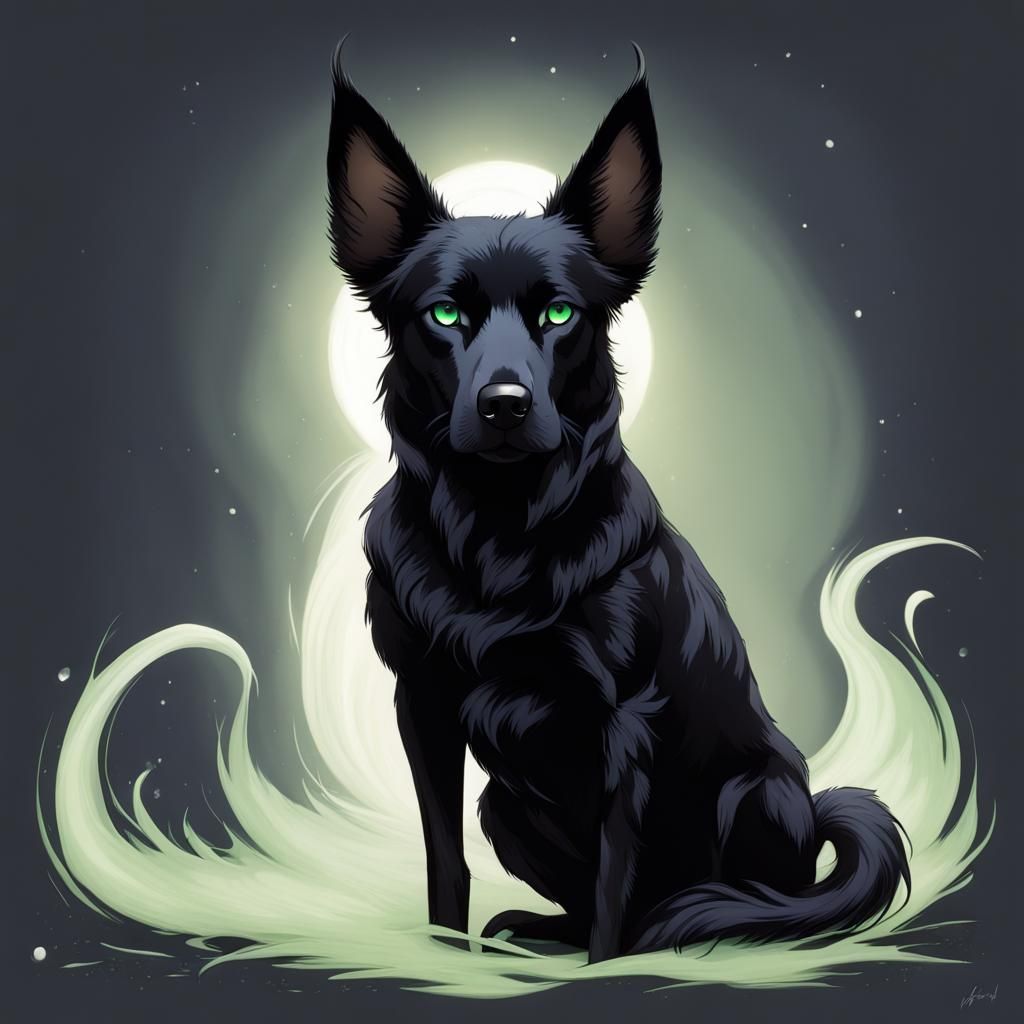 Goddess with Dog Features and Heterochromia