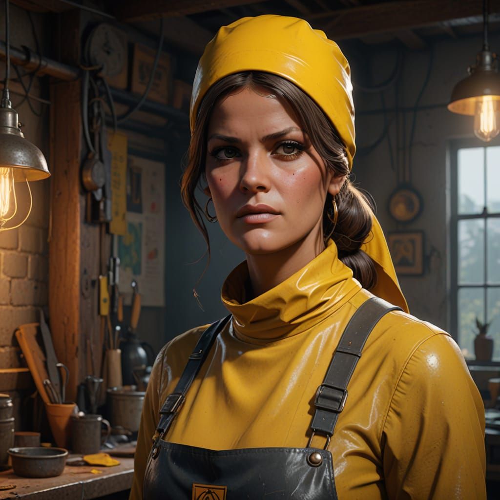 Young Italian Actress in Tattered Charwoman's Attire