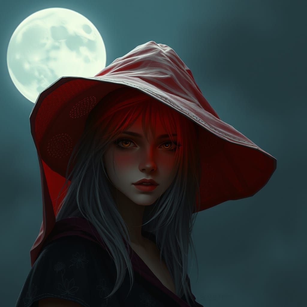 Sonata in Moonlight with Straw Hat and Mysterious Gaze