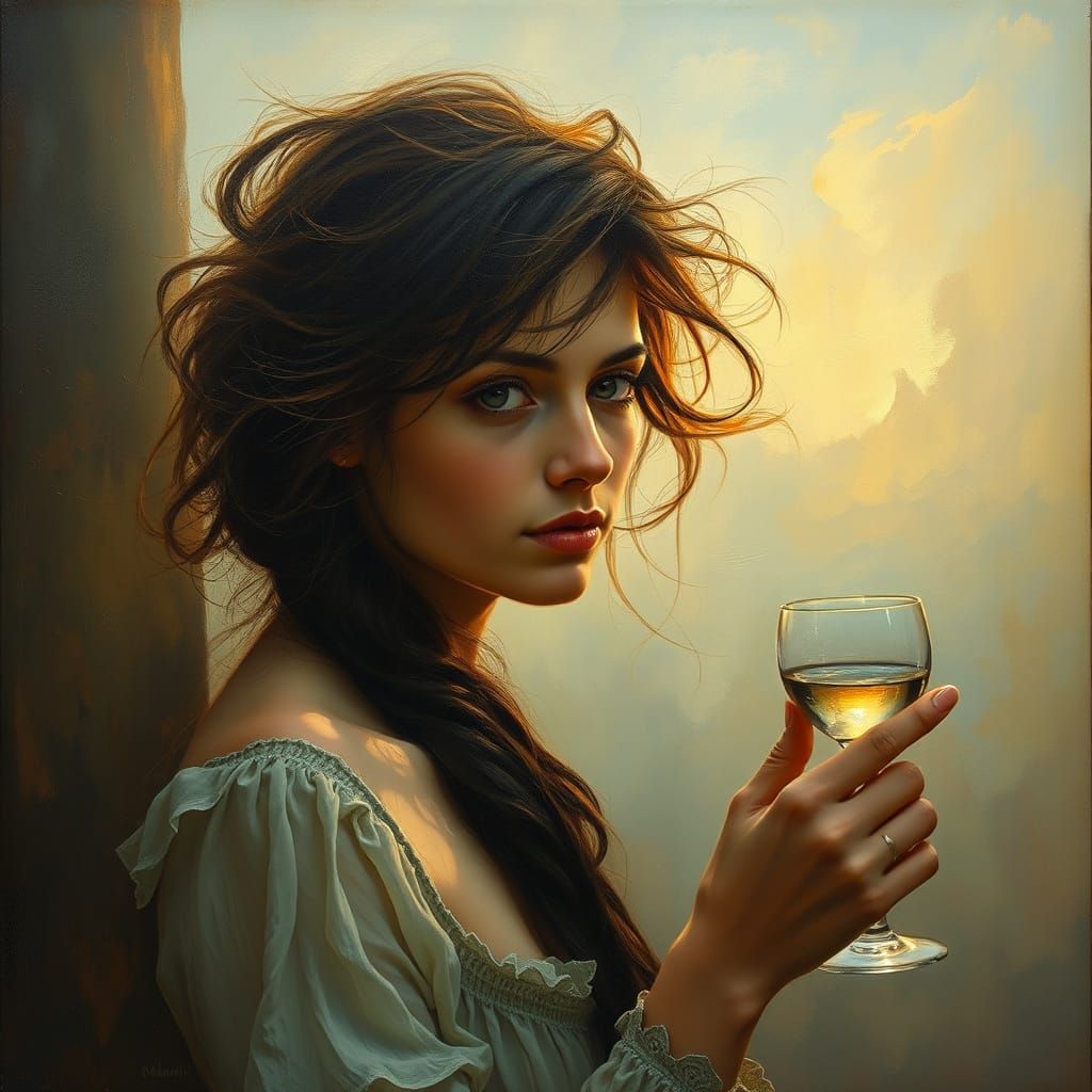 Enchanting Woman in Early Evening Light