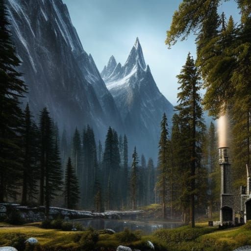 Isengard's Tower: Dark Fantasy Concept Art in 8K