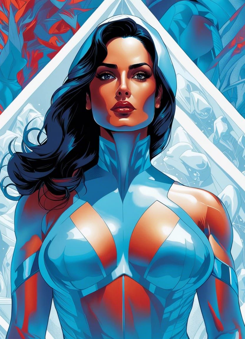 Fierce Portrait in Ice Fortress, Poster Illustration