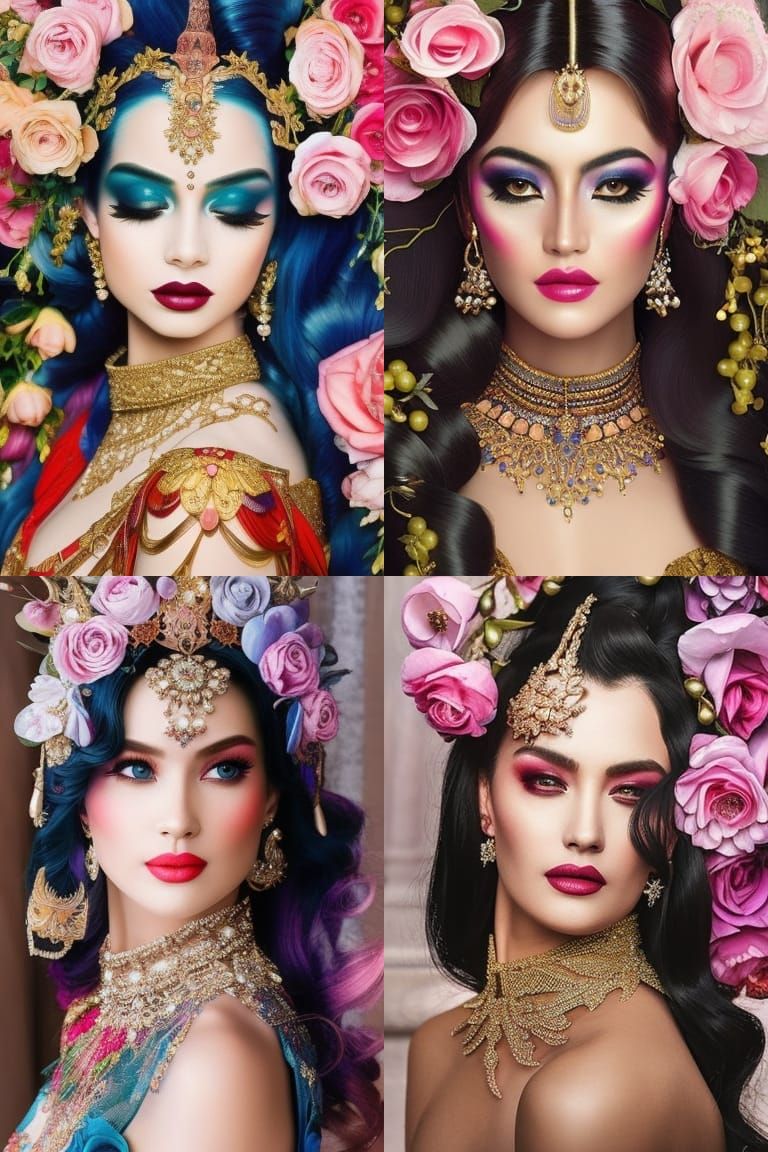 Gorgeous Floral Unicorn in Hyperrealistic Style