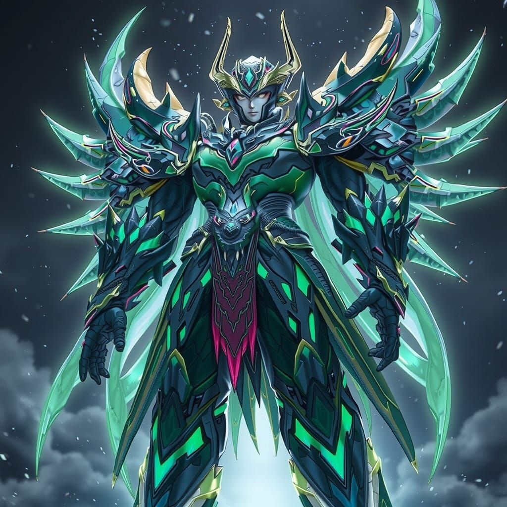 Space God Warrior in 3D Anime Style