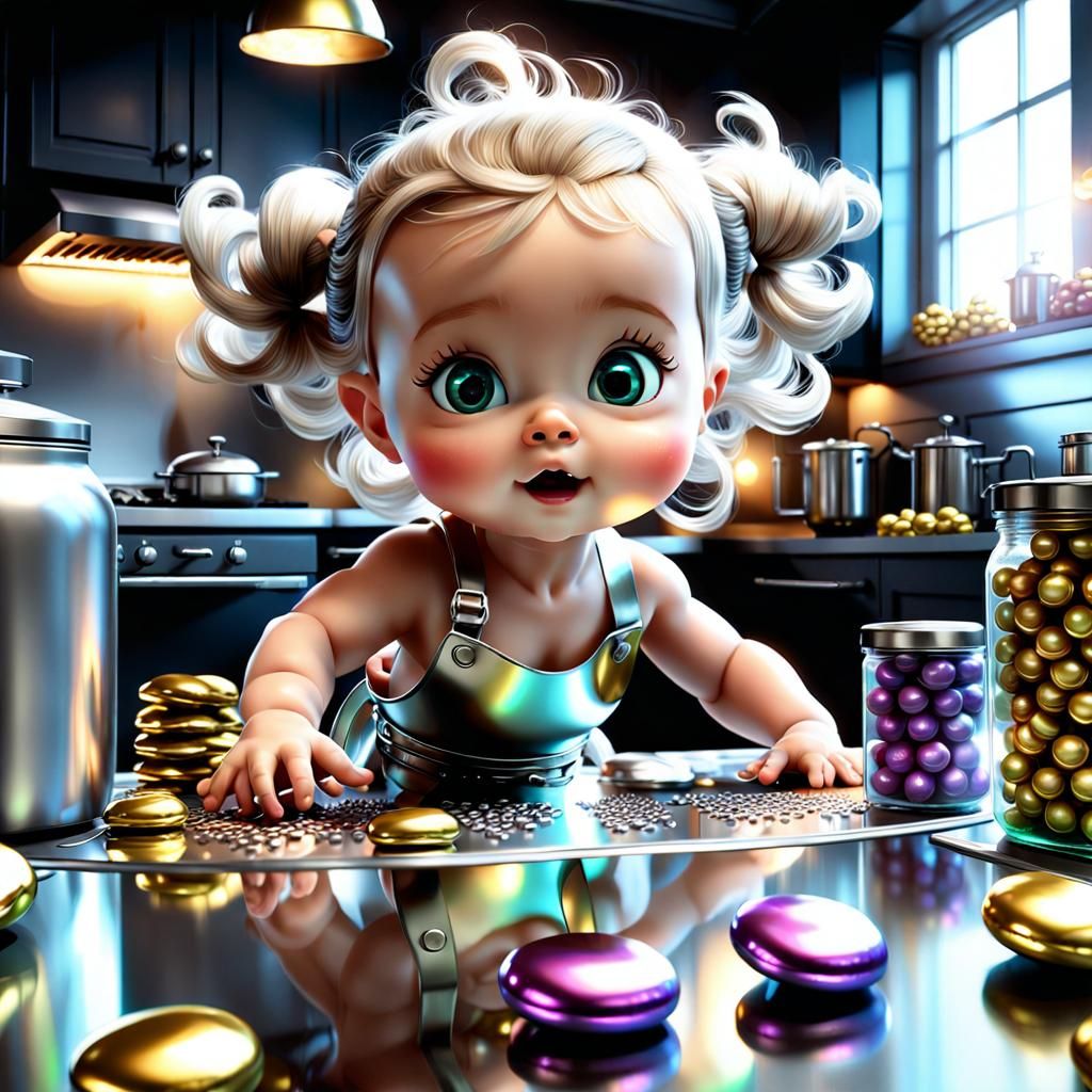 Metallic Cute Baby Girl
