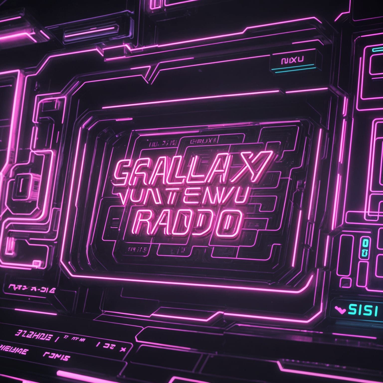 Galaxy News Radio Logo in Synthwave Style