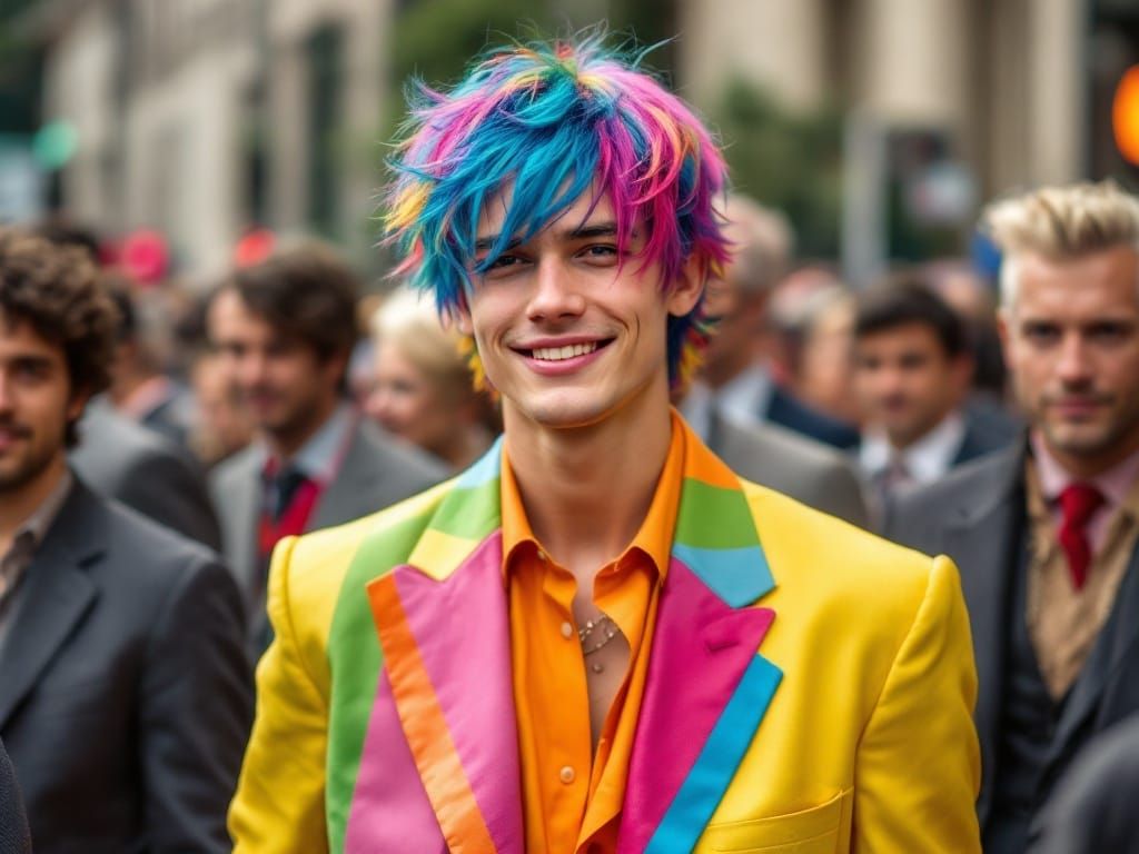 Rainbow Rebel: A Pop Art Fashion Statement