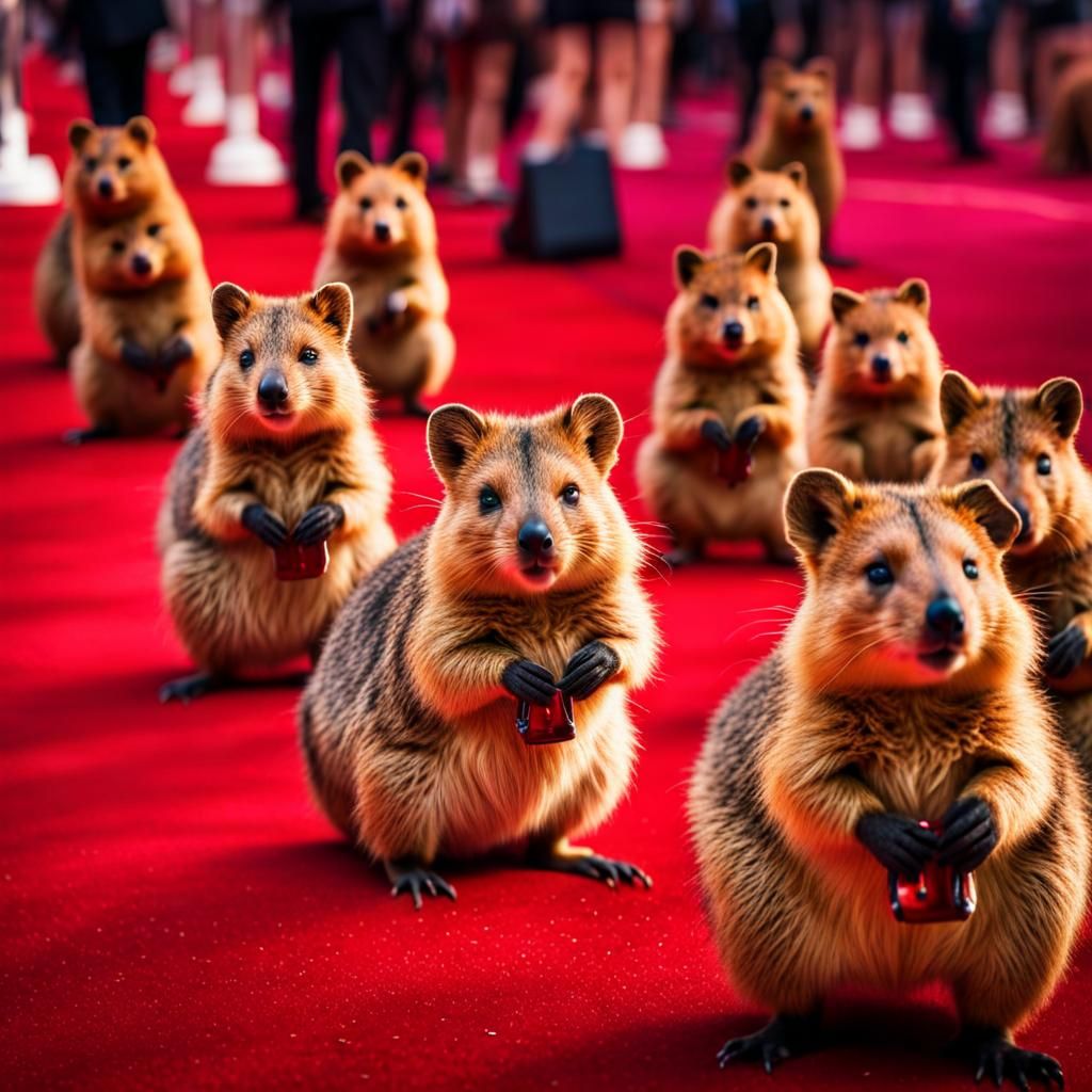 Quokkas on the Red Carpet: A Hollywood Award Show