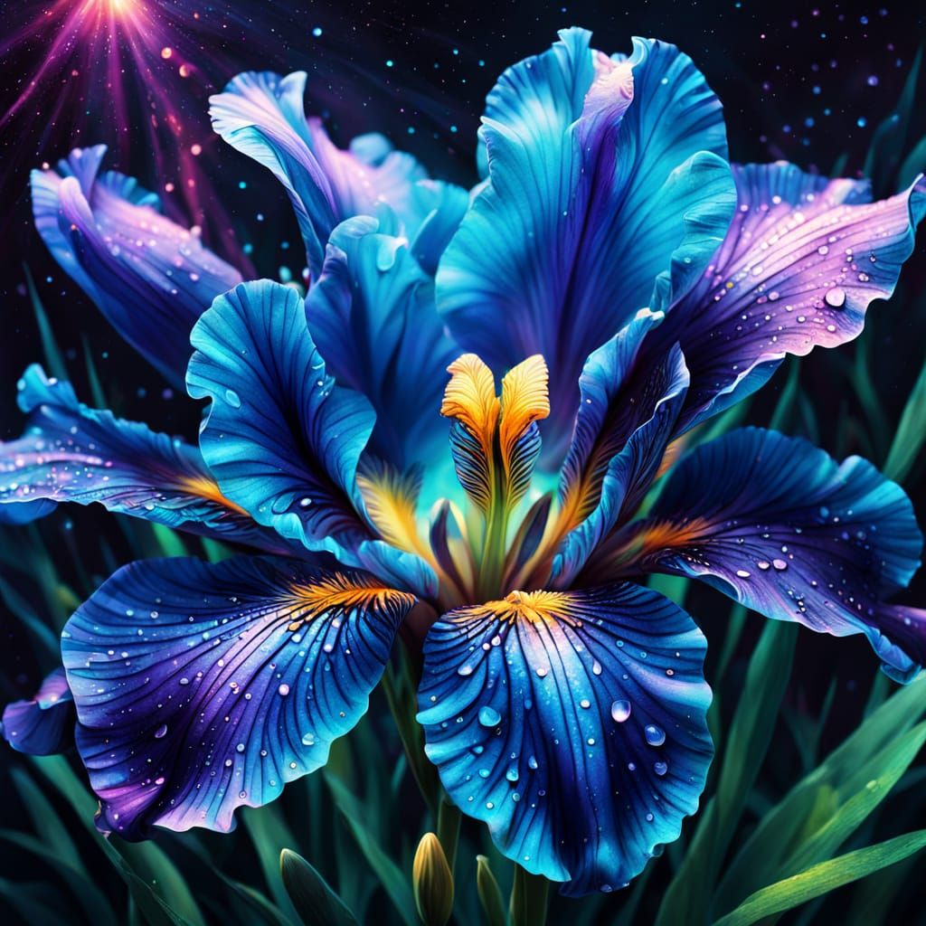 Cosmic Iris Petal Macro Photography