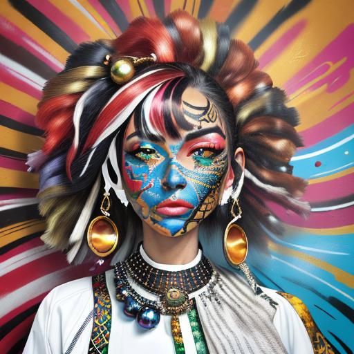 Abstract Collage of Leather, Metal, and Jewels