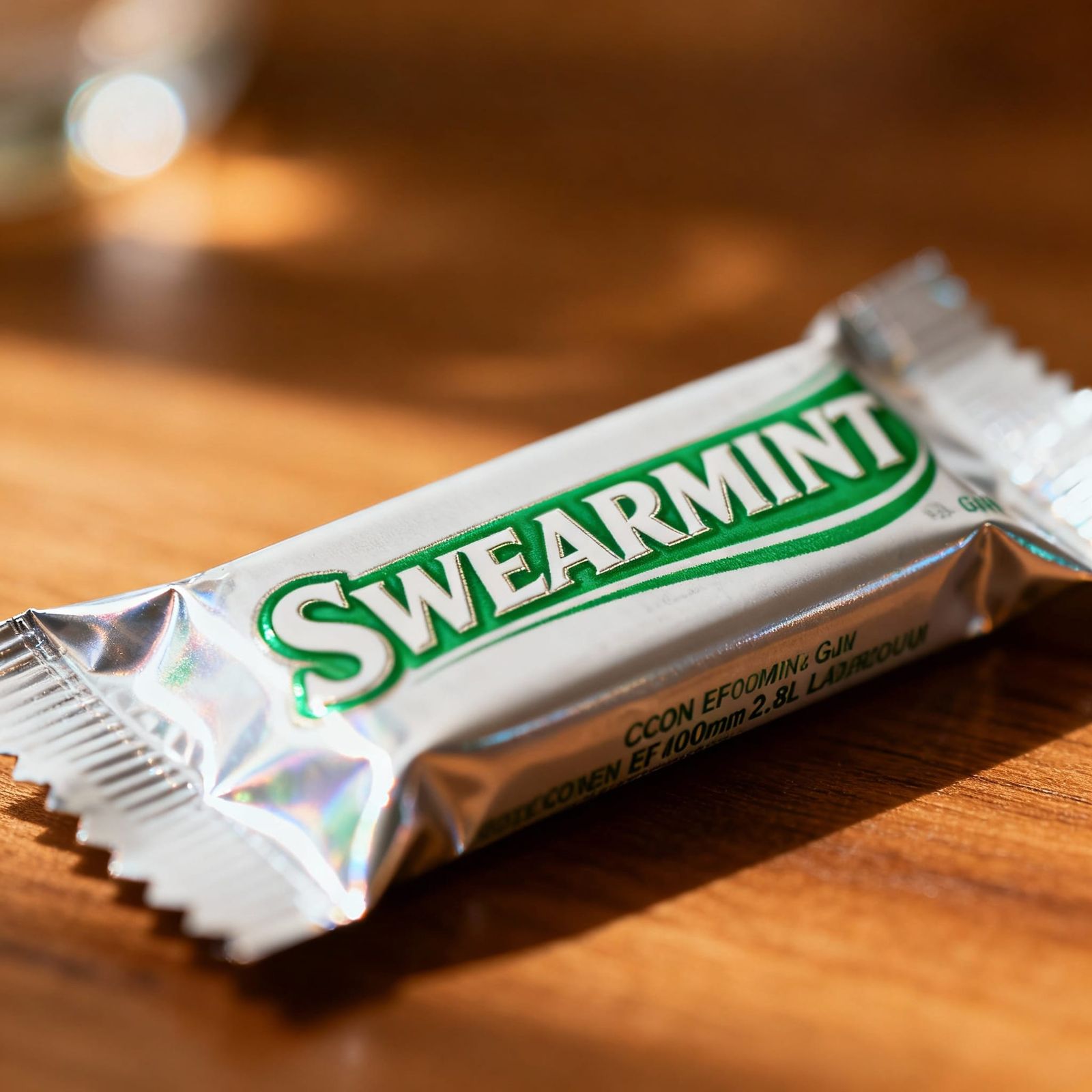 Hyperrealistic Spearmint Gum Package Close-Up