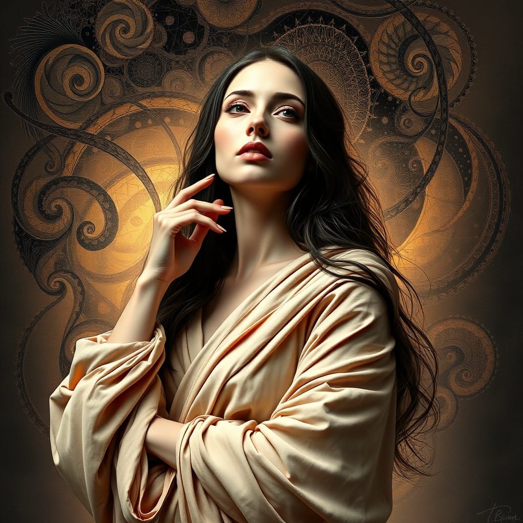 Mystical Female Figure in Hyperrealistic Artgerm Style