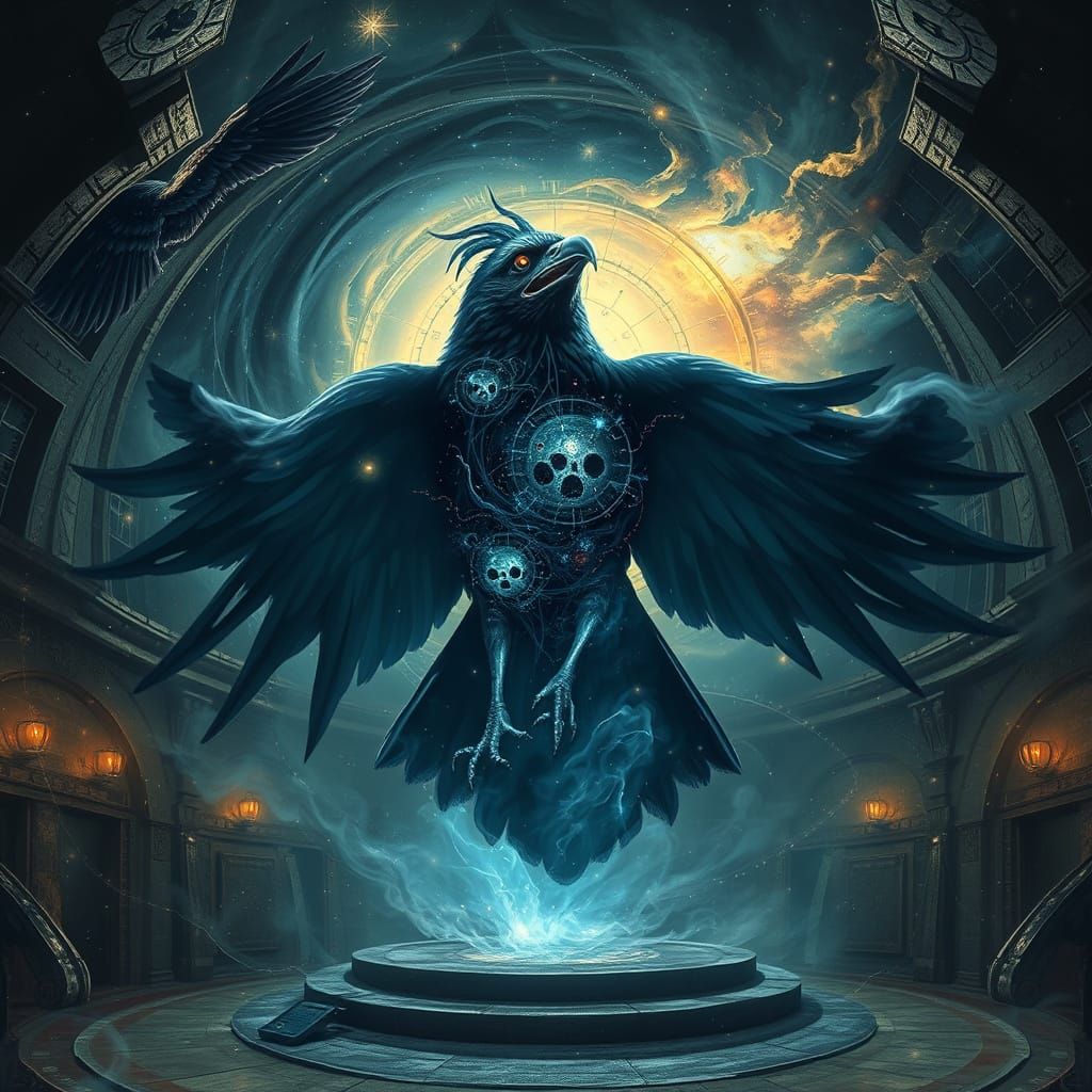 Cosmic Raven Emerges in Ancient Observatory