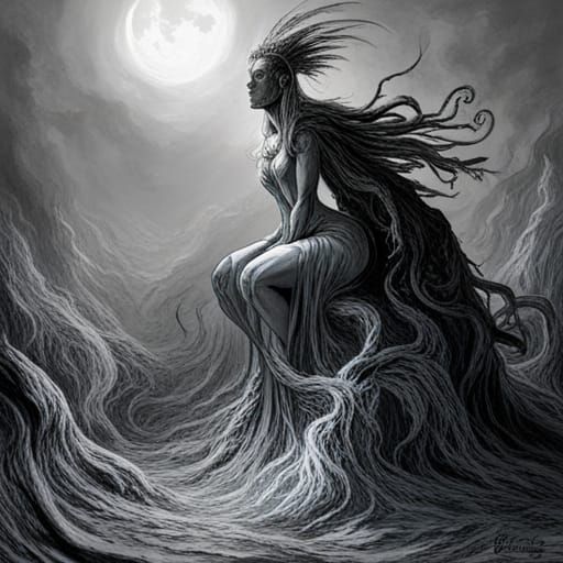 Lovecraftian Princess in Dark Fantasy Style