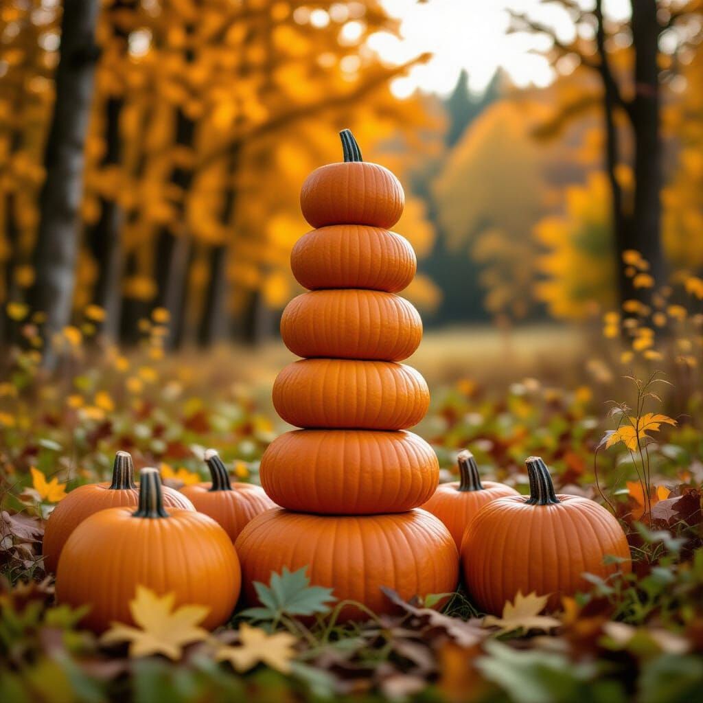 autumnal pyramid stackin' pumpkins