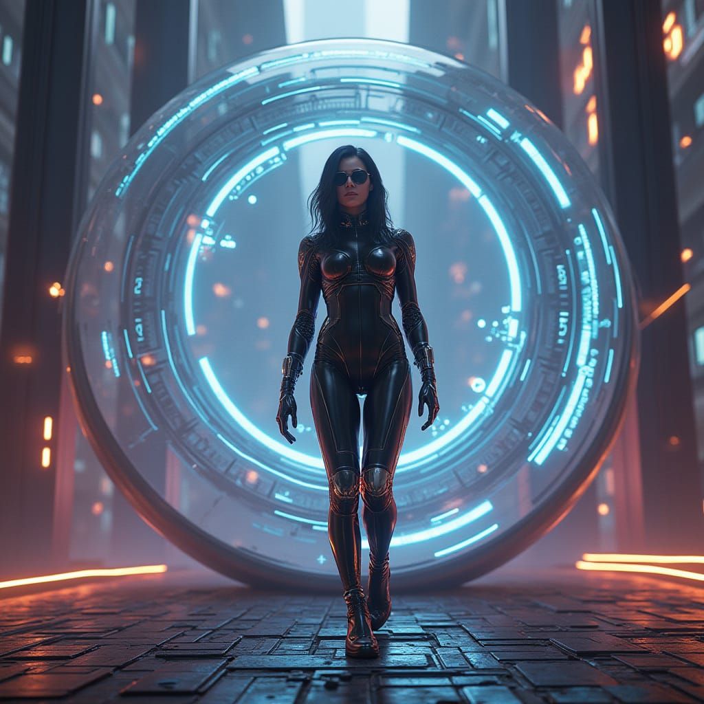 Futuristic Birth of Venus in Neon-Lit Splendor