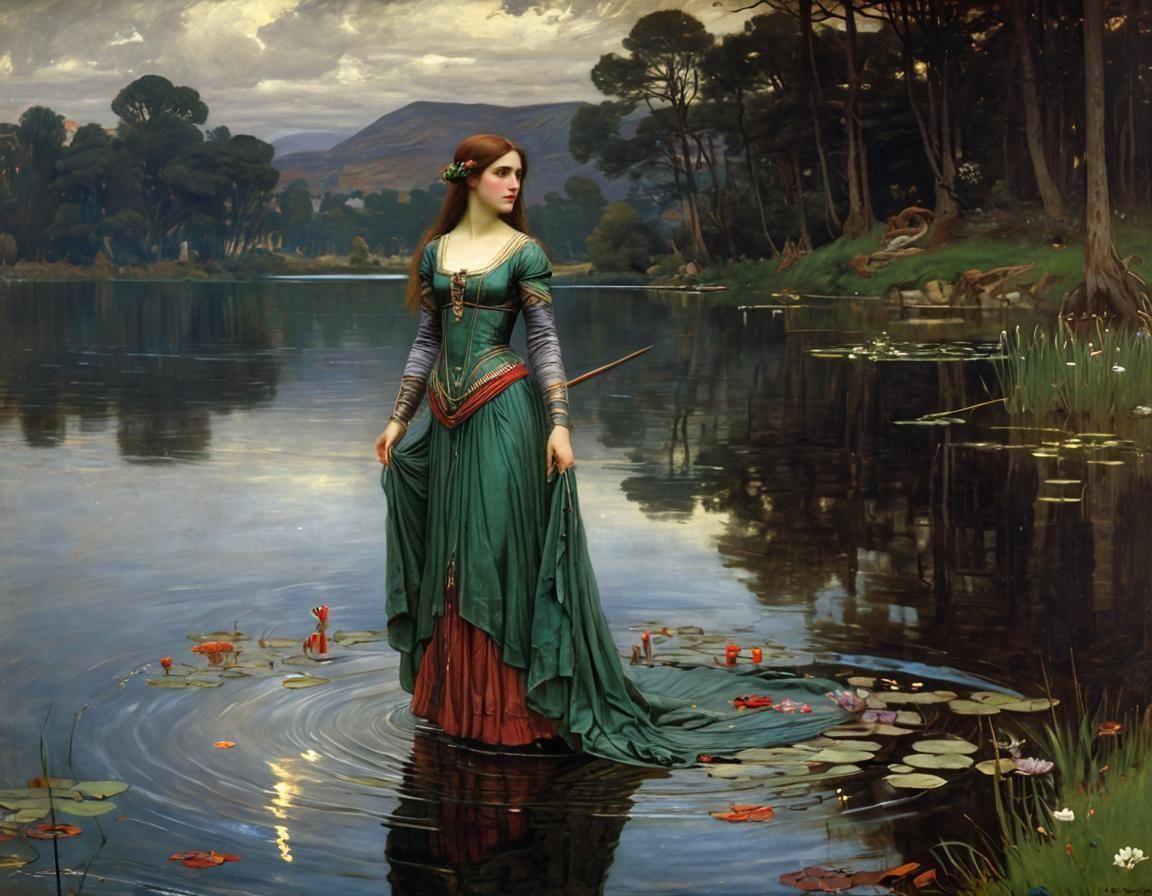 Lady of the Lake: A Waterhouse-Inspired Painting