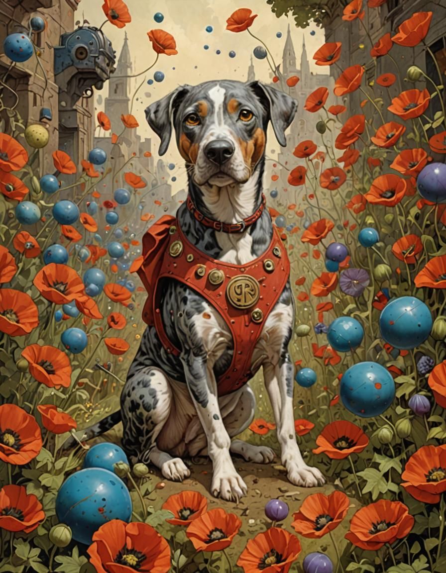 Superhero Catahoula Cur Conquers All Balls