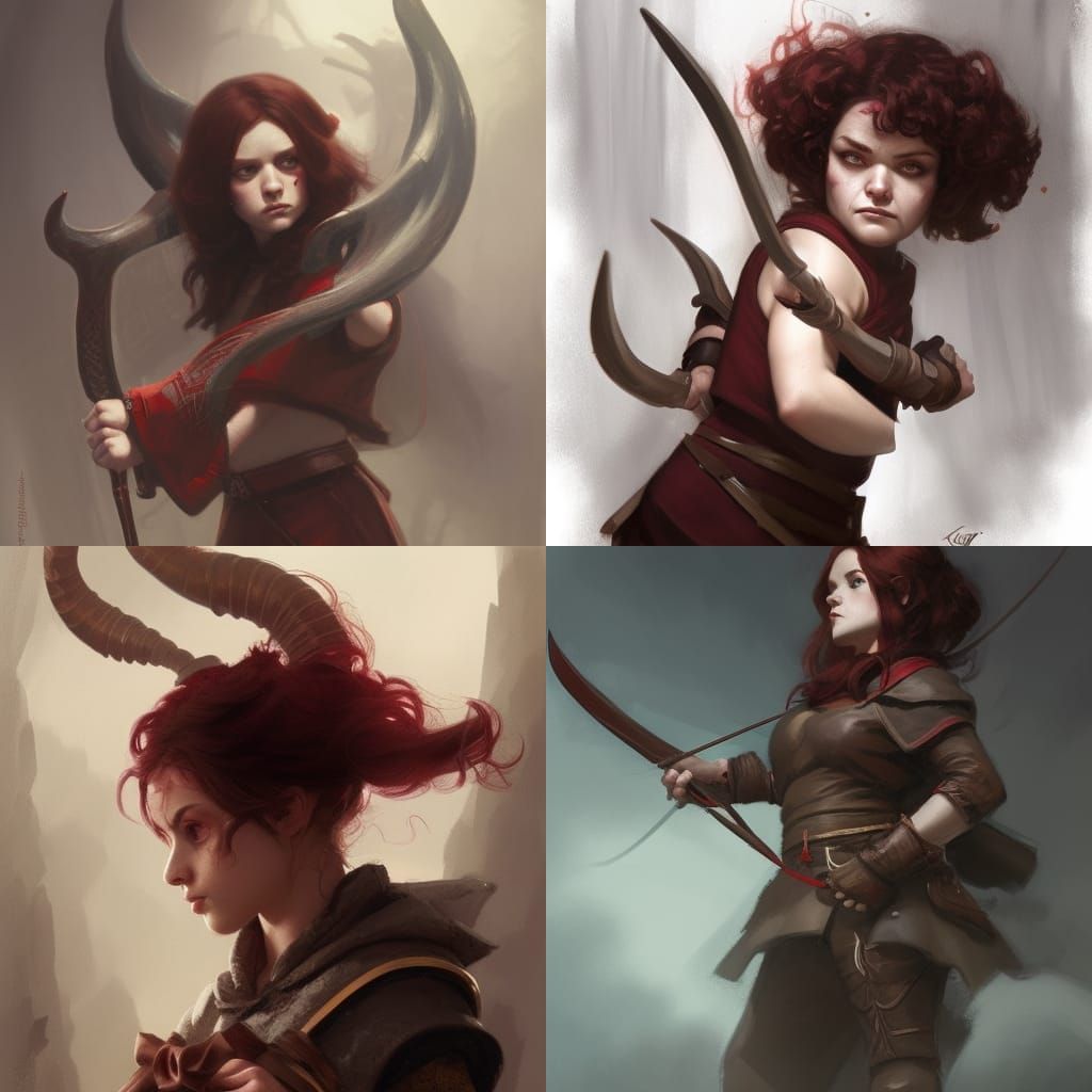 Sinister Halfling Cleric with Bow