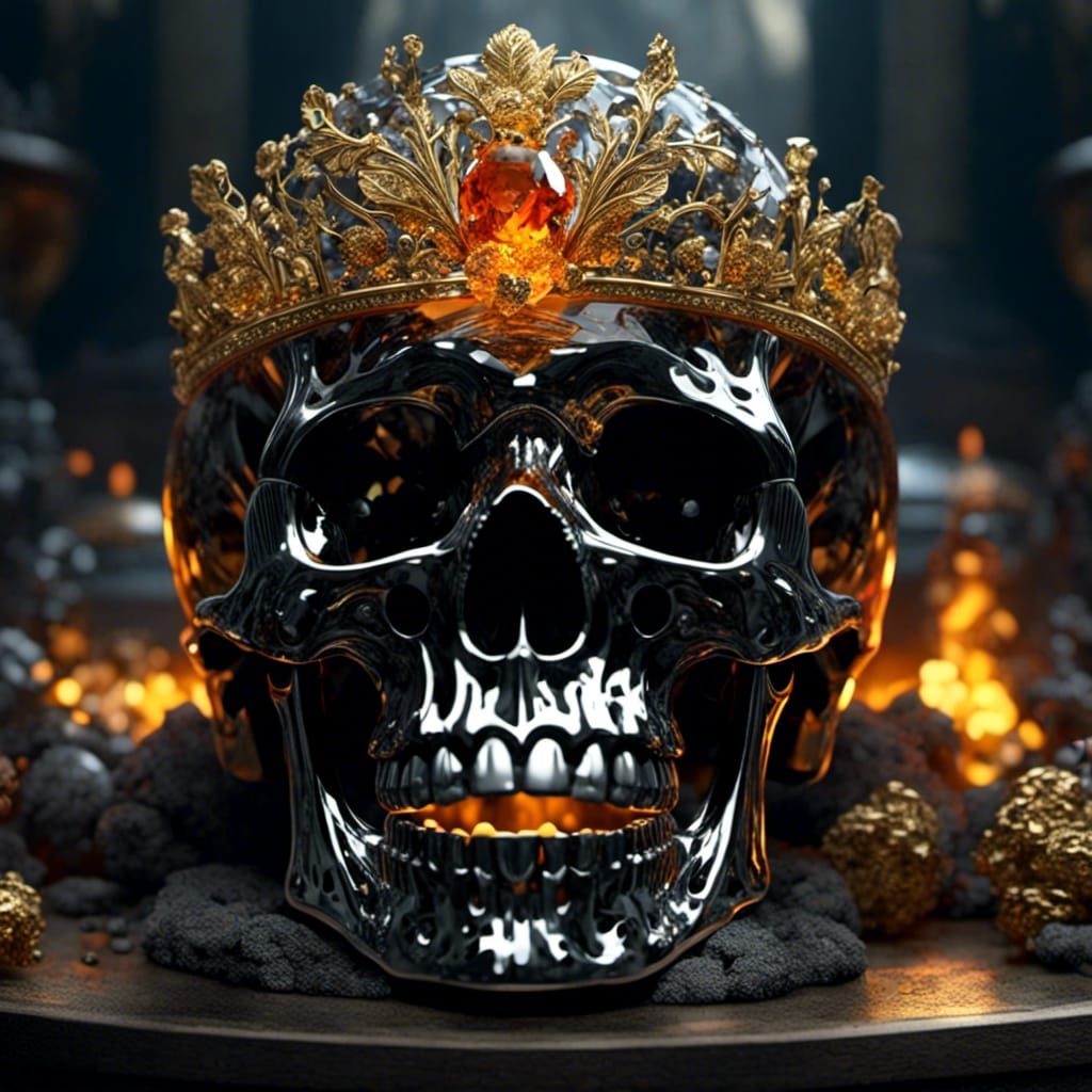 Flaming Skull Digital Art Wallpaper