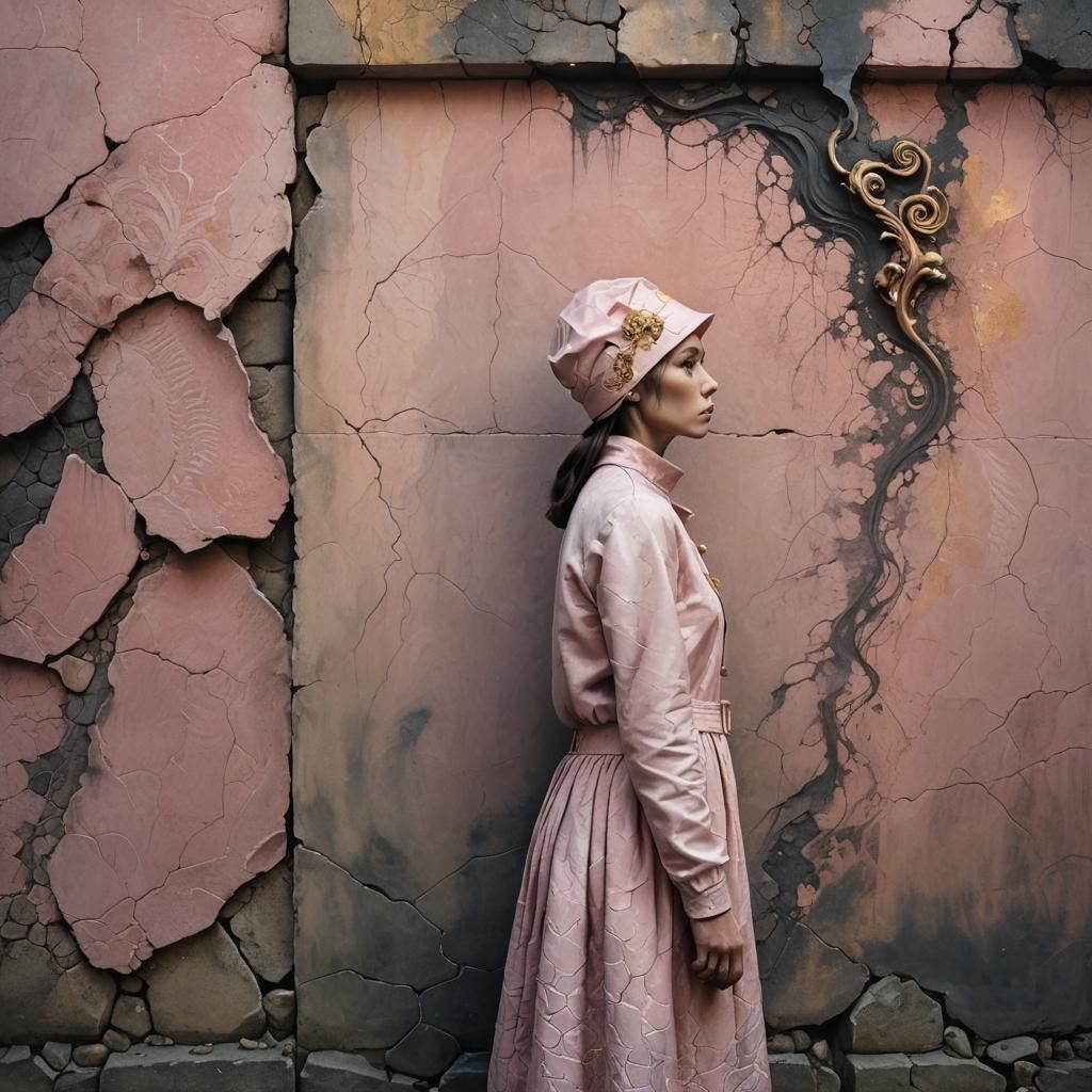 Eerie Scaled Woman in Surreal Dark Fantasy Style