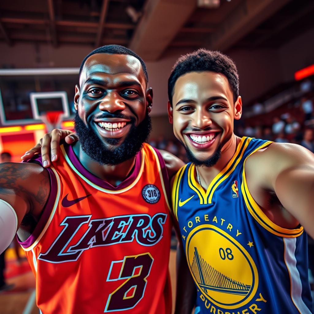 Lebron and Steph Take a Selfie: Hyperrealistic Digital Art