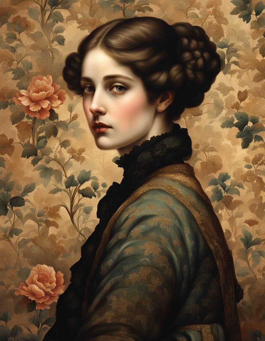 Woman in 19th Century Realism Art Style