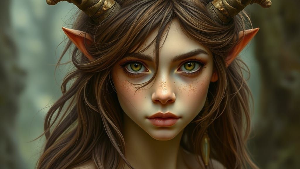 Feral Young Satyr with Feminine Features