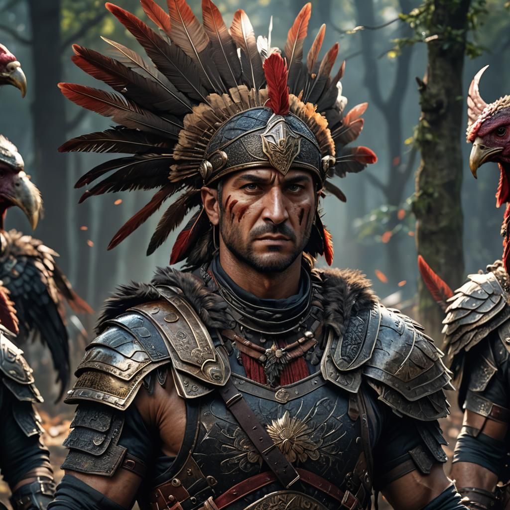 Athletic Turkey-Human Hybrid Warrior Concept Art