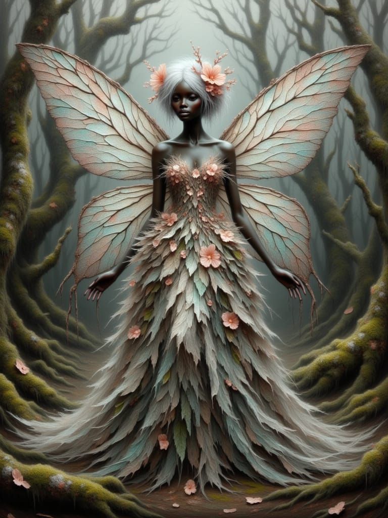 Ethereal Woodland Faerie with Butterfly Wings
