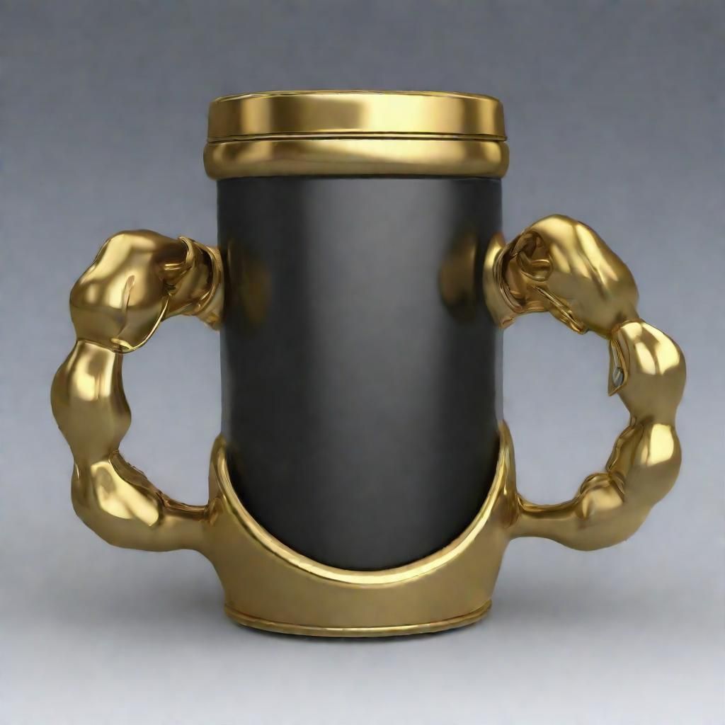 Coffee Cup with Brass Knuckle Handle
