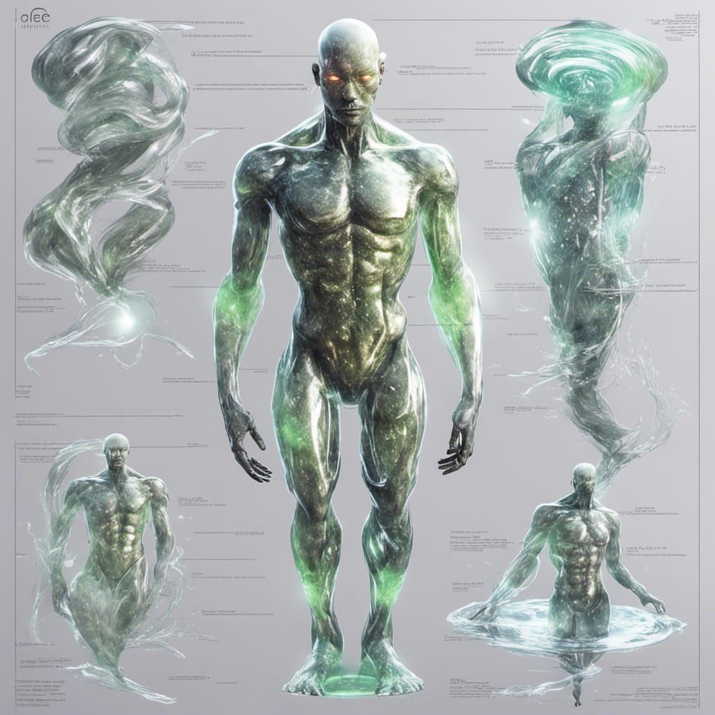 Luminescent Humanoid Figure by Jungle River