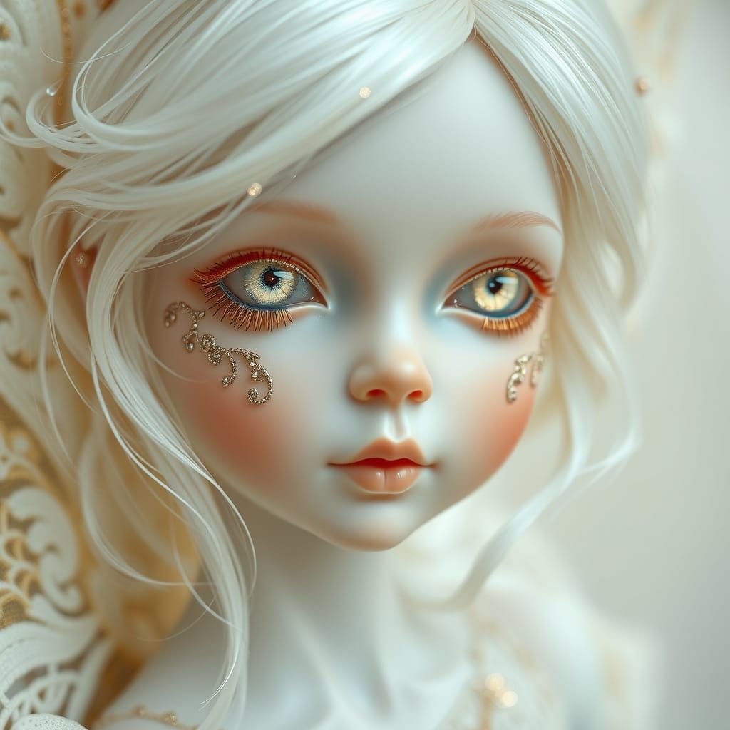 Ethereal Albino Fairy in Fantasy Surrealism Art