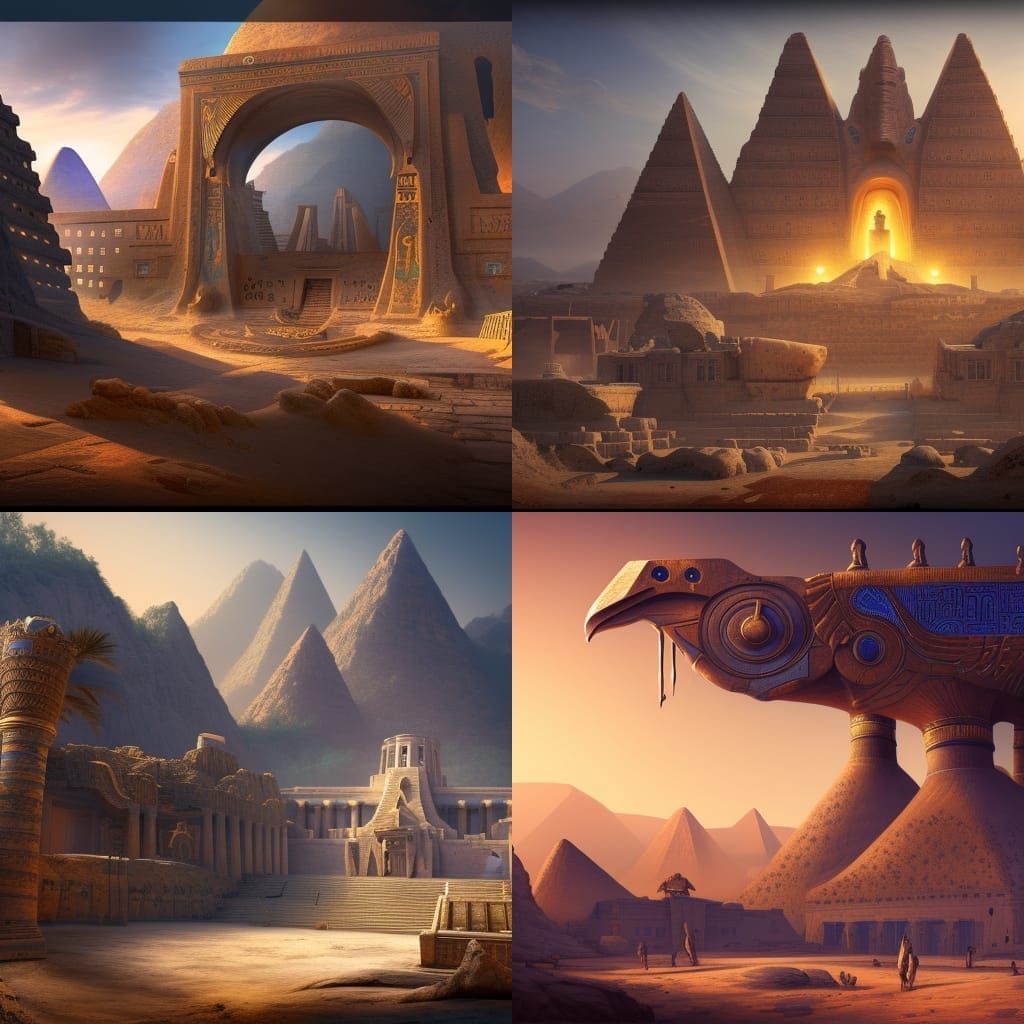 Futuristic Ancient Egypt Concept Art