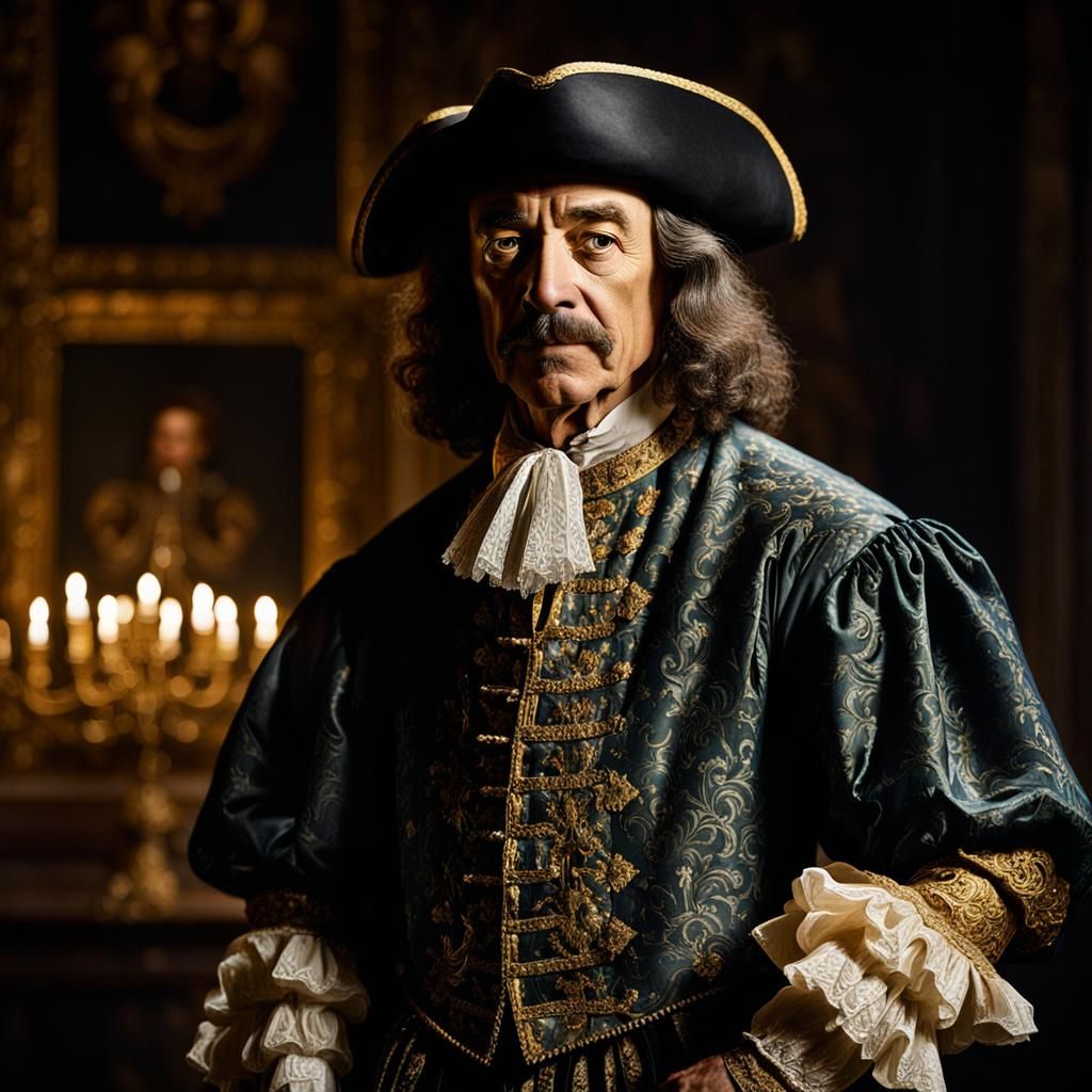 Cyrano de Bergerac: Baroque Portrait in Ornate Room