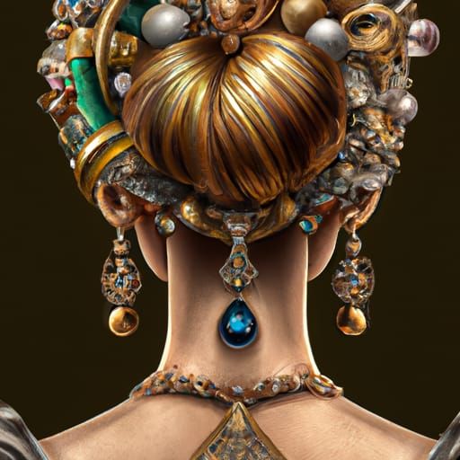 Detailed Portrait of Jewelry Photographer in Art Nouveau Sty...