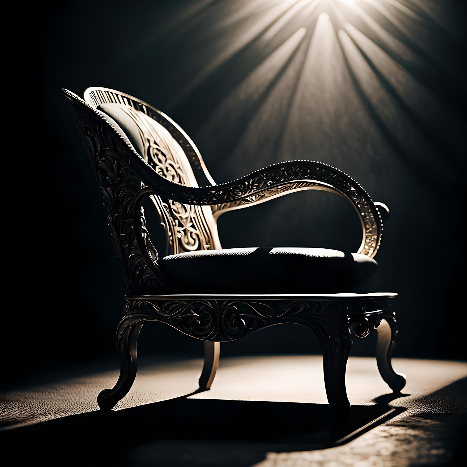 Art Deco Swan Chair in Hyperrealistic Style