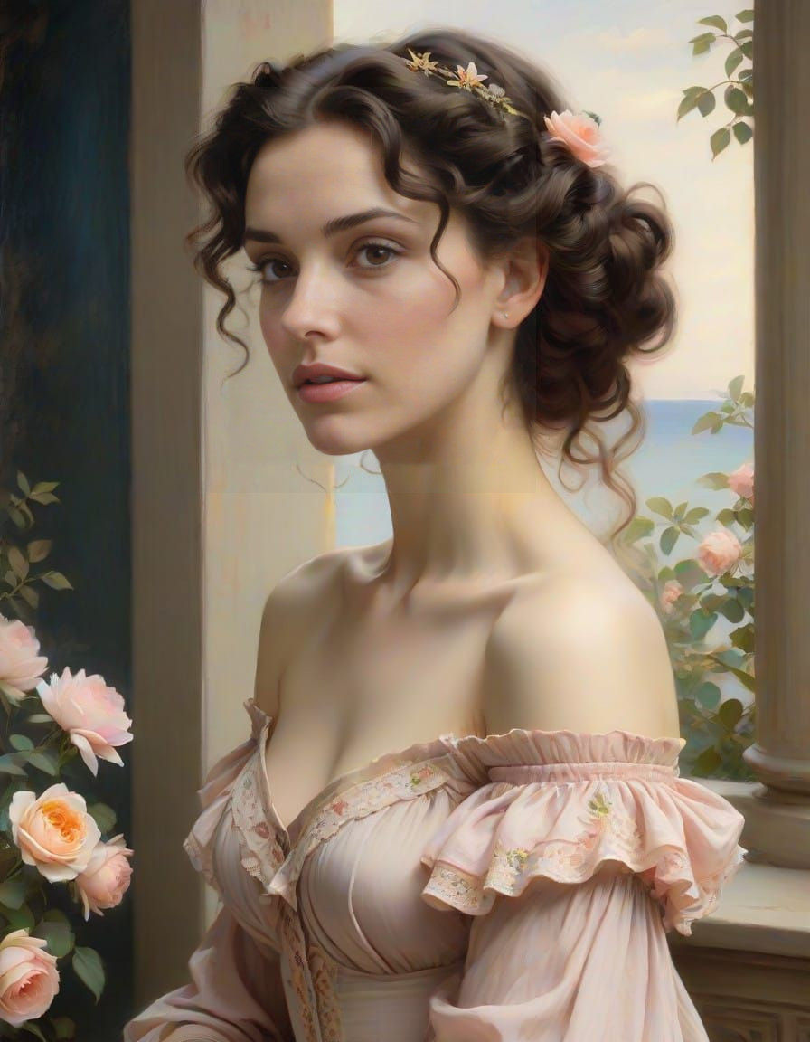 Ethereal Woman in Pastel Hues