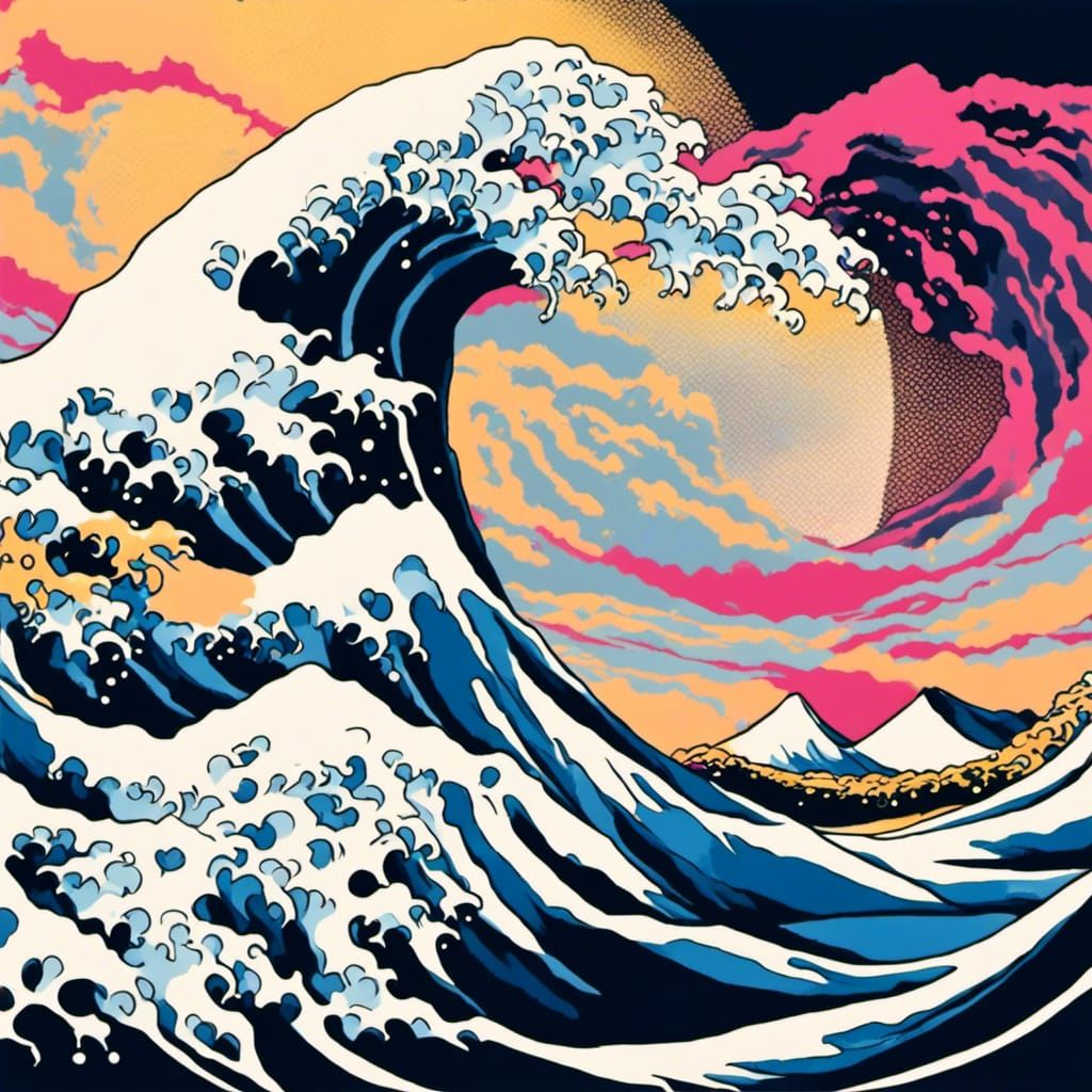 Abstract Acrylic Great Wave off Kanagawa