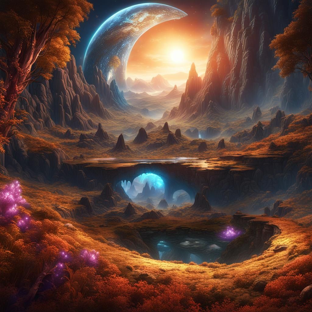 Eye of Earth Shine: Detailed Matte Painting