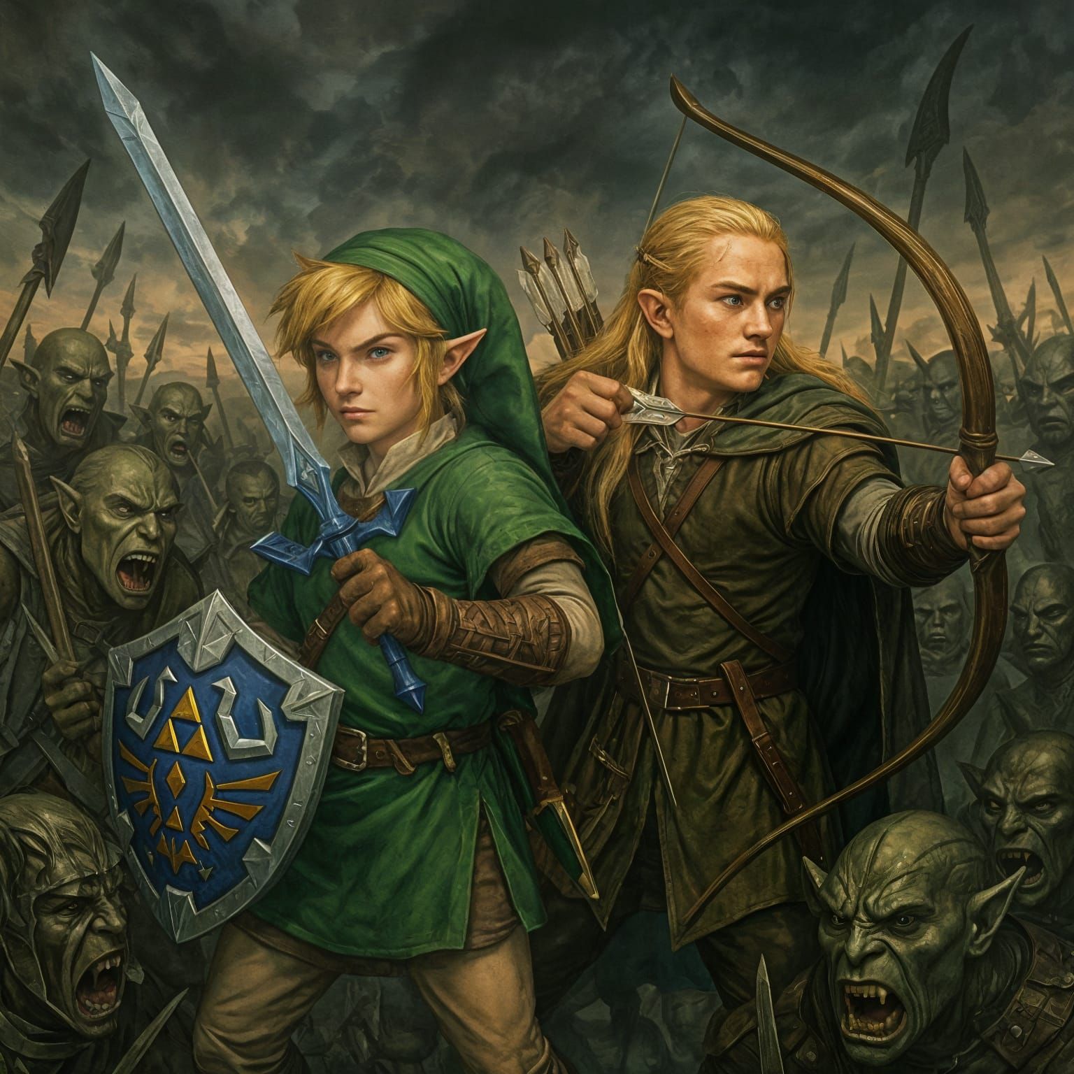 Link and Legolas Prepare for Epic Orc Battle