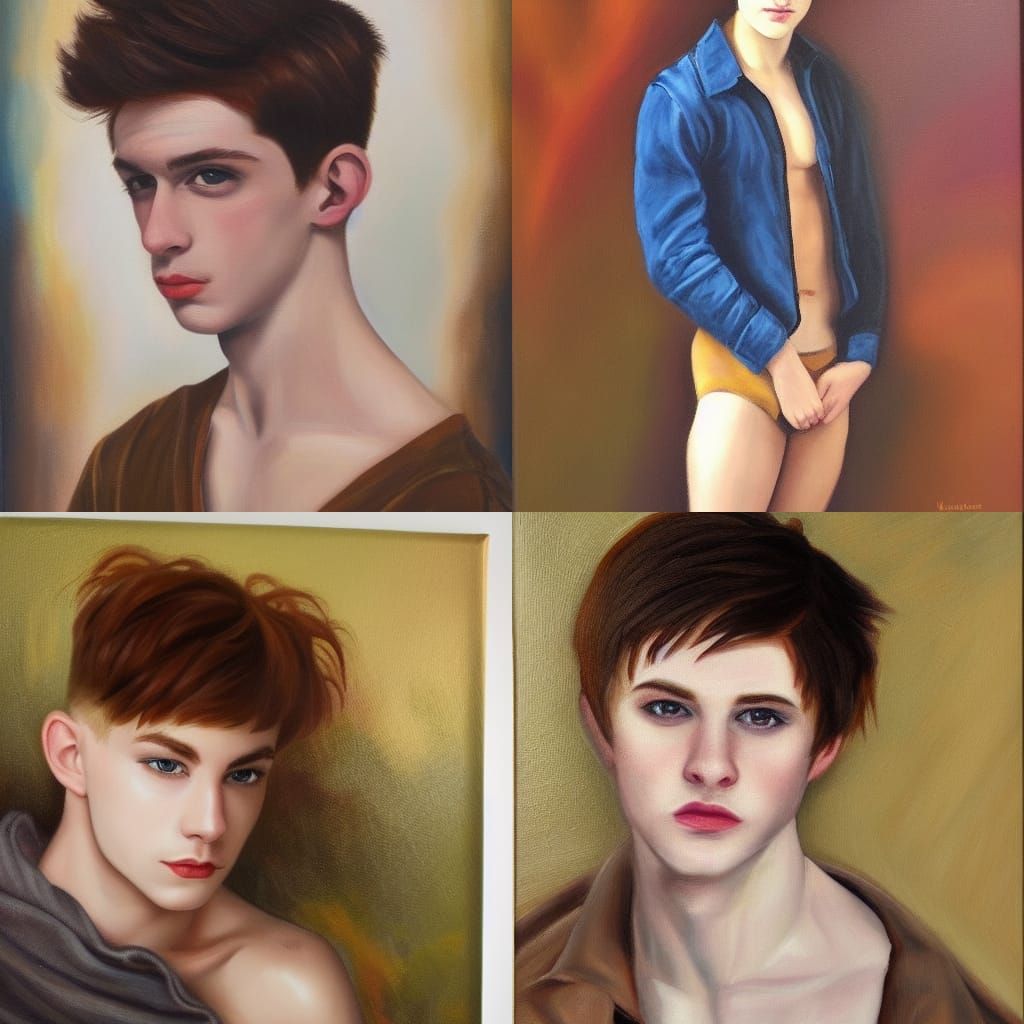 Romantic Oil Painting of a Youth
