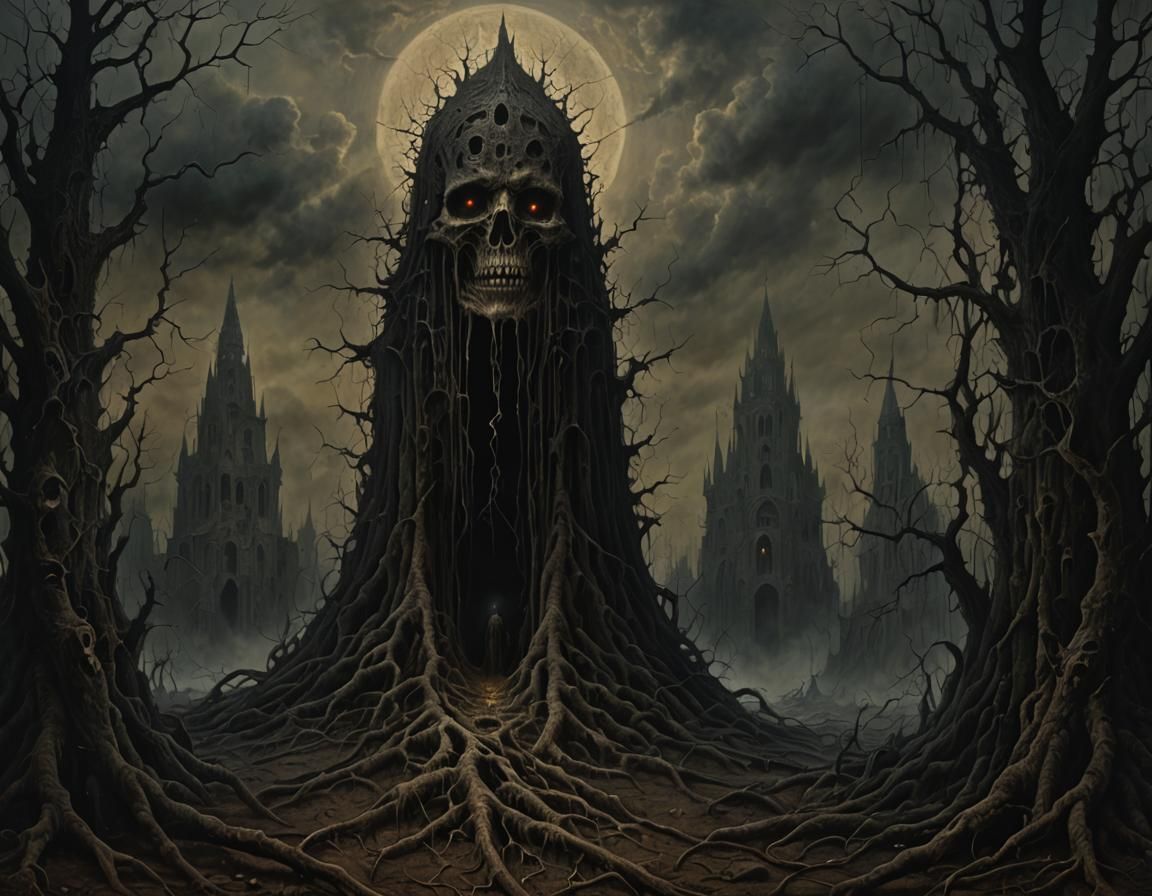 A painting in the style of Zdzisław Beksiński, highly detail...