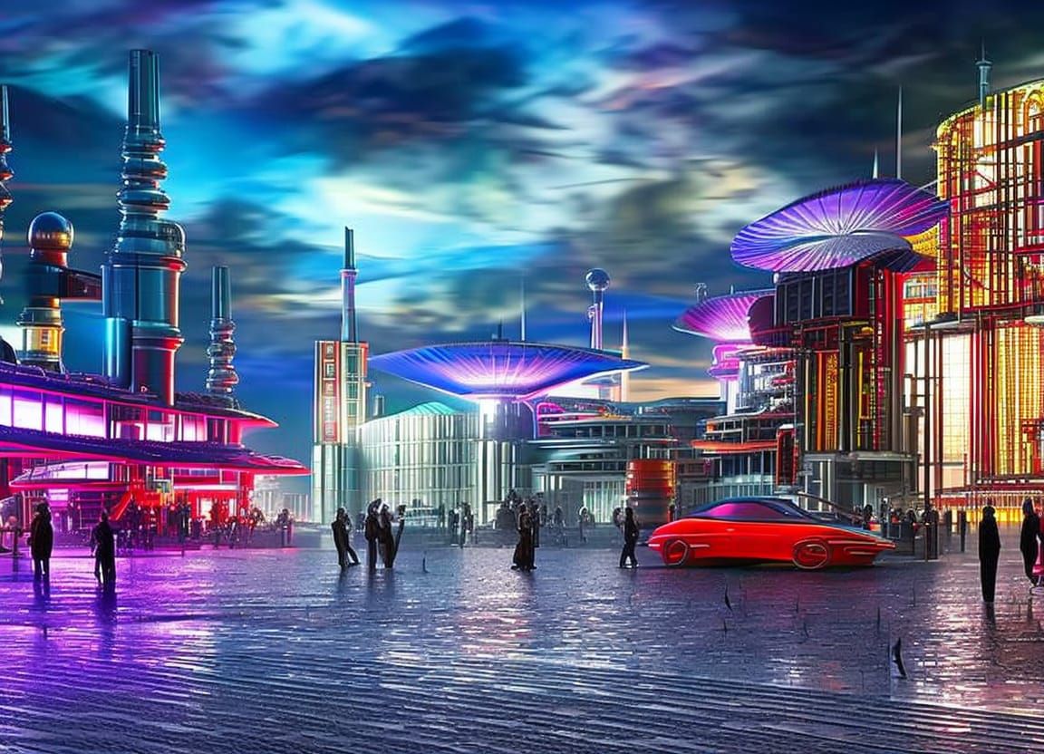 Futuristic market area