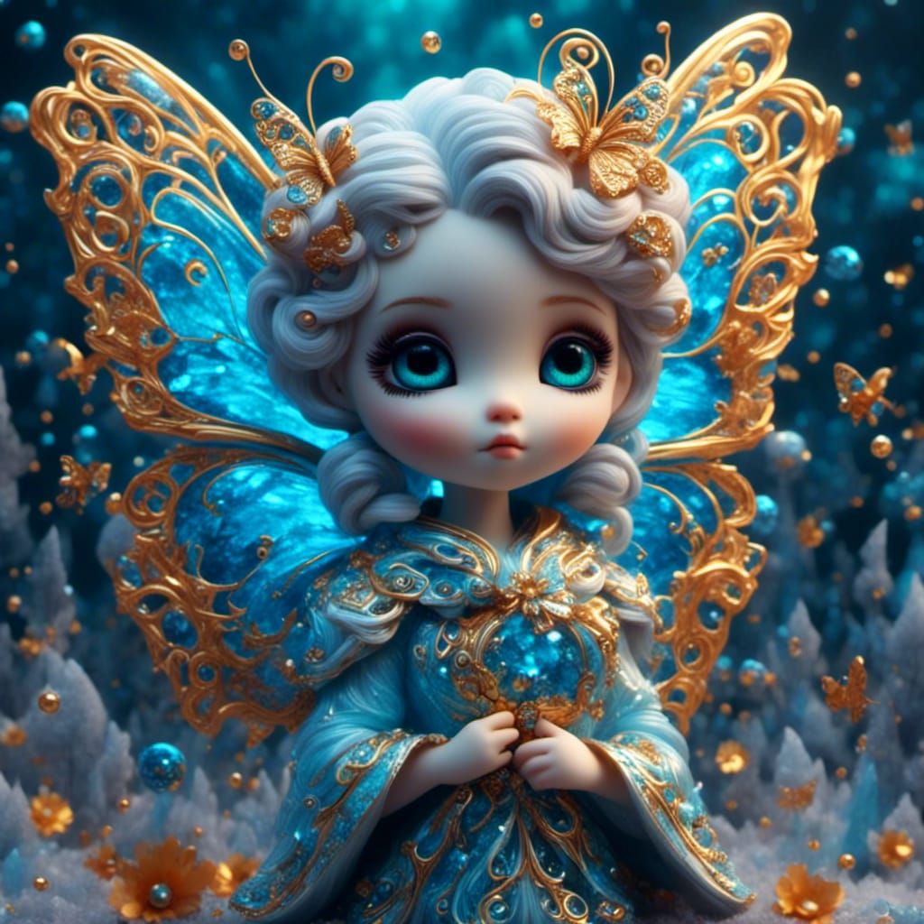 Butterfly Jedi Knight in Pixar 3D Art Style